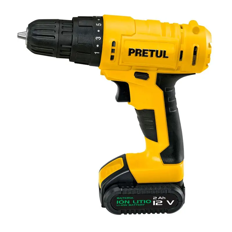 Taladro inalámbrico 3/8", 12 v, pretul AA - 24 Unidades