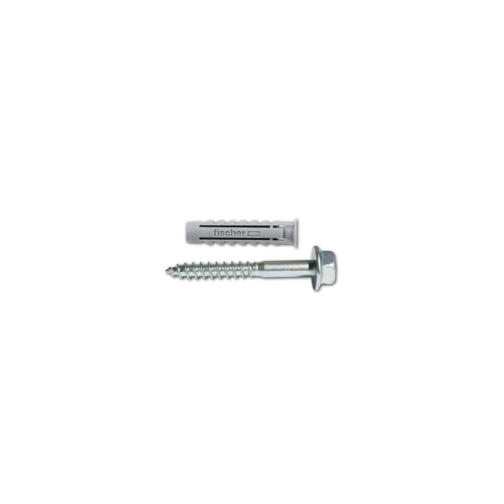 Tassello nailon Fischer con vite testa flangiata diametro 12