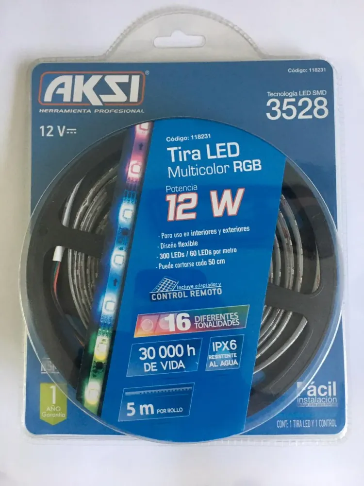 TIRA LED MULTICOLOR RGB DE 12W