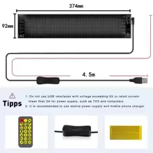 Usb5v Letrero Led Programable Flexibe Letrero Lumino 12x59cm GRADO B con Estuche de Almacenamiento