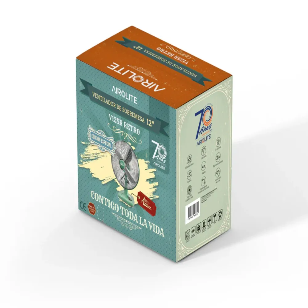 VENTILADOR SOBREMESA NOSTÁLGICO V12SR VERDE