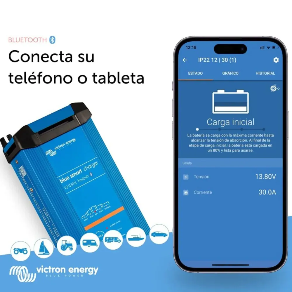 Victron Energy Cargador ñil Smart IP22 12/30