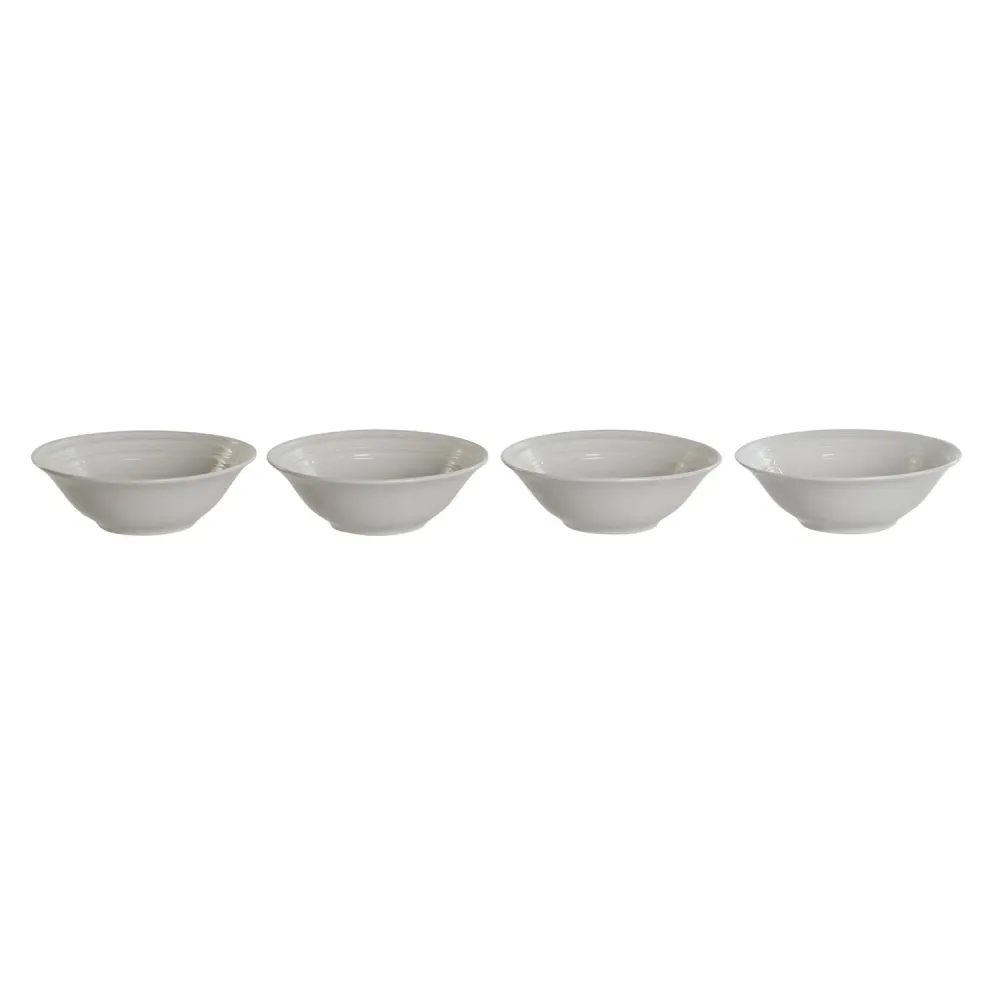 BOL SET 4 PORCELANA 17X17X7 BLANCO con Aloe Vera