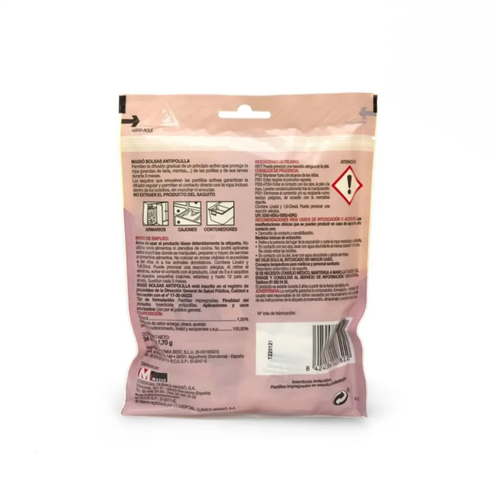 Bolsa Antipolillas Preben – Protección de Ropa con Aroma Lavanda (Duración 3 Meses) con Tecnologí de Nebulización