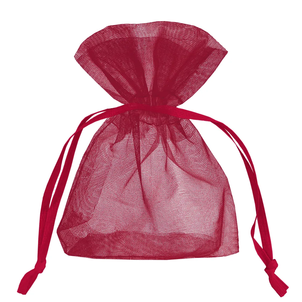 Bolsas de organza grandes granate 10 uds. en Presentación de 3 Unidades