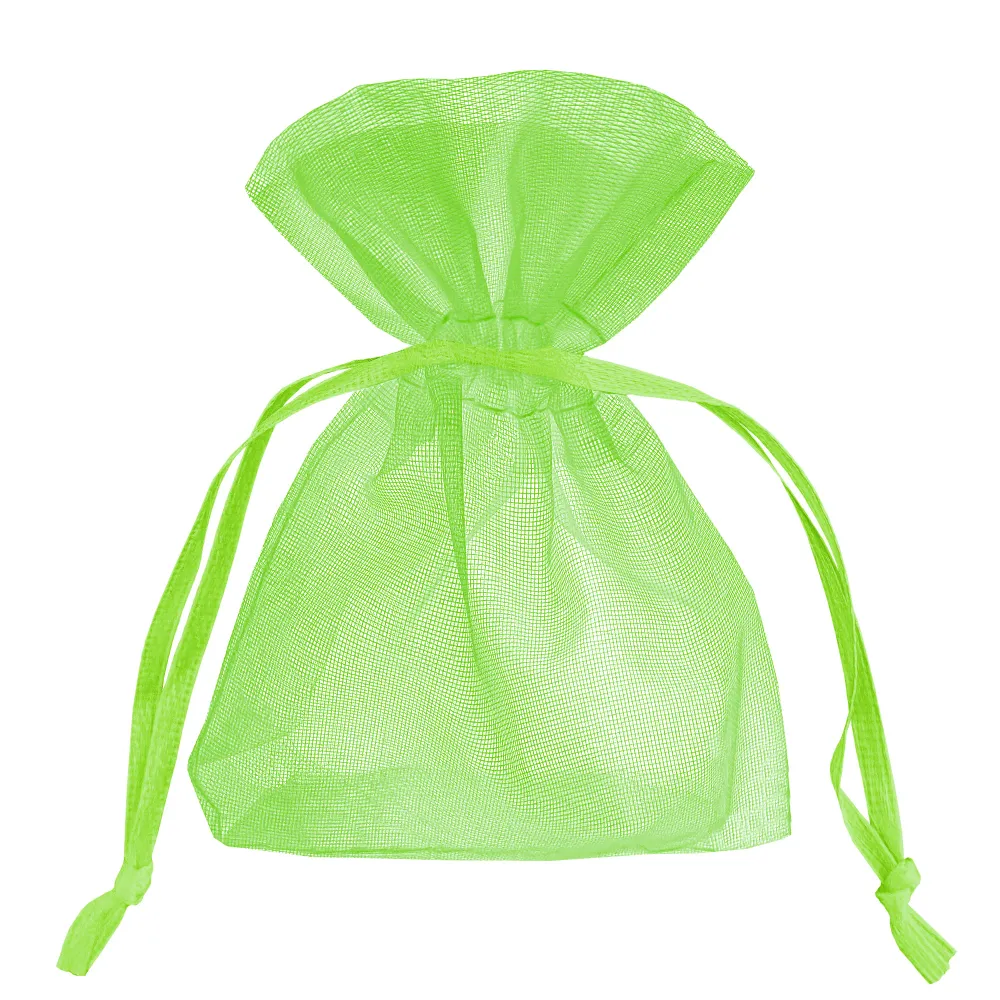 Bolsas de organza verde abultado 10 uds.