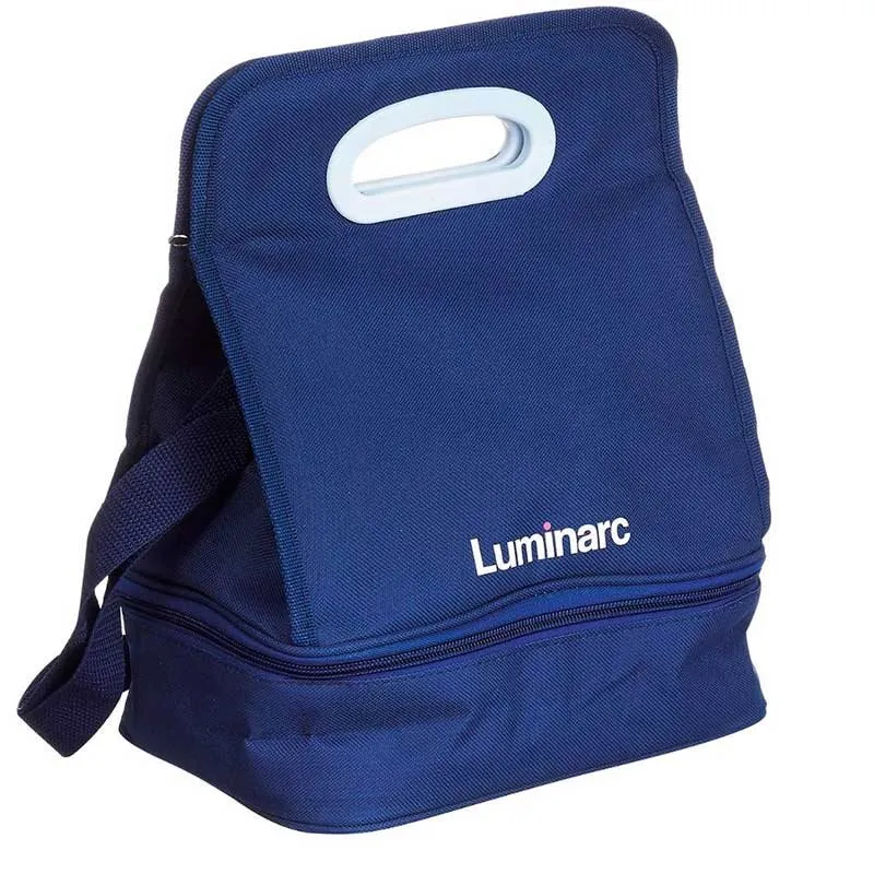 Set de bolsa portamenú Genuino Box Luminarc con 2 recipientes herméticos azul con Fragancia Lavanda