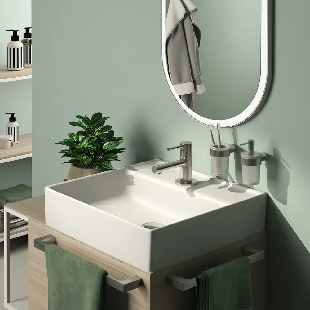 Cepillo de pared con mechón de cerdas Gedy serie Pirenei - Cepillado con Depósito de Agua