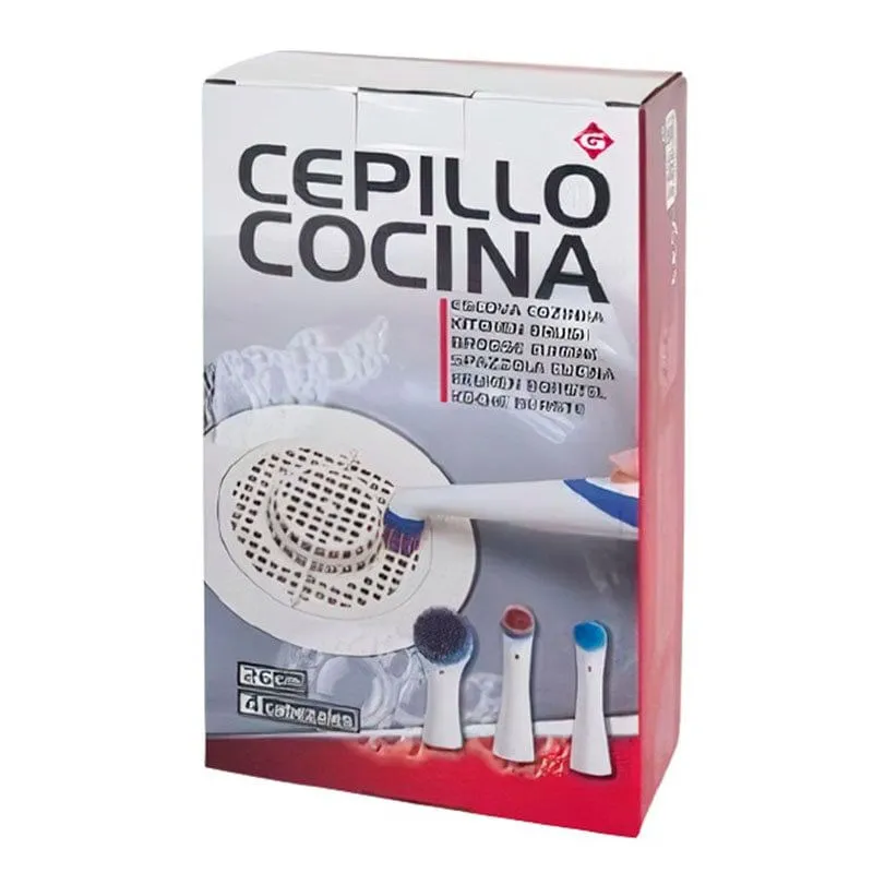 Microfibra Cepillo de limpieza 4 cabezales intercambiables 26x4x3 cm