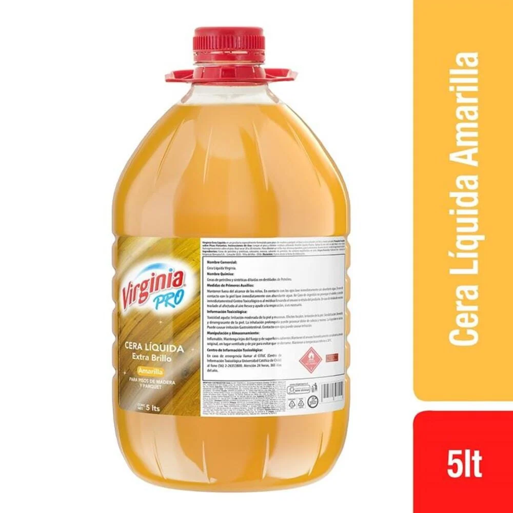 Desinfectante Cera Liquida Amarilla Piso De Madera 5 Lt