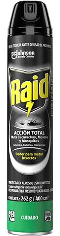 INSECTICIDA ACCION TOTAL 400ML "RAID" (Aprobado por Sanidad)