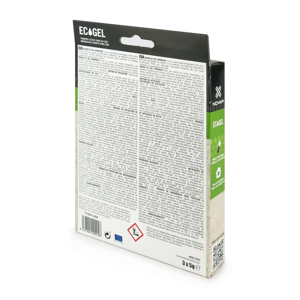 Novar Ecogel Trampa contra hormigas 3 x 5 g Dispensador Automático