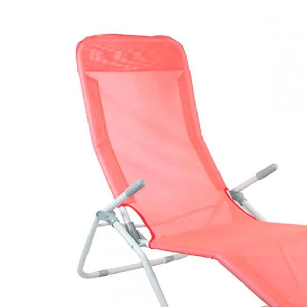Tumbona 7house reclinable plegable melocotón 96x145x59 cm