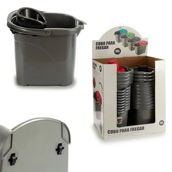 Microfibra Cubo de fregona con escurridor automático 31x31x41 cm