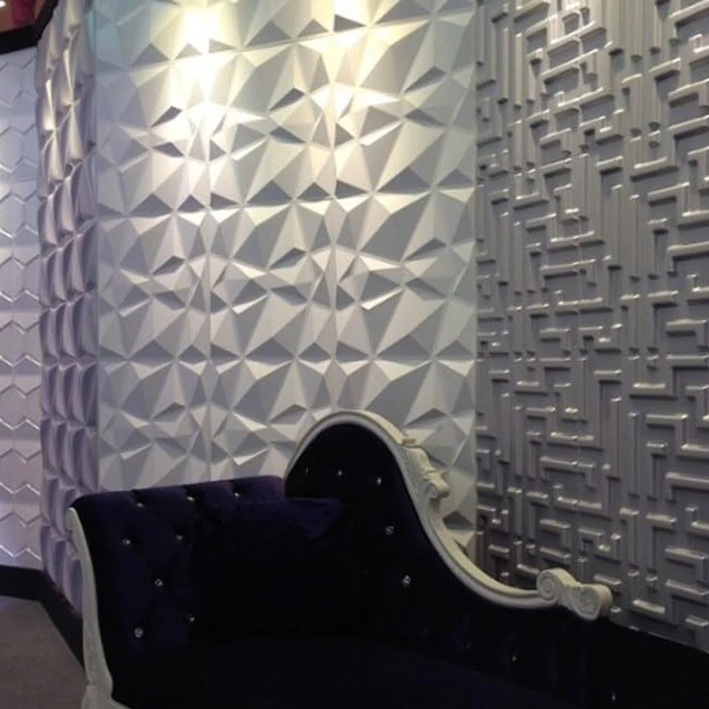 20Pzs Paneles Decorativos 3d para Pared 50x50cm 5m2 Cubiertos, Panel De Pared 3d Diamante Impermeable, con Cinta de Doble...