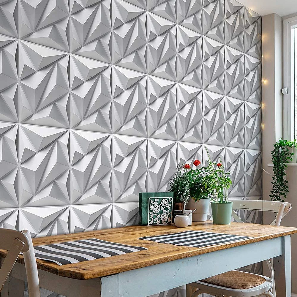 20Pzs Paneles Decorativos 3d para Pared Diagonal 50x50cm 5m2 Cubiertos, Panel De Pared 3d Impermeable, con Cinta de Doble...