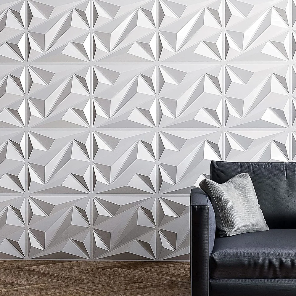 20Pzs Paneles Decorativos 3d para Pared Diagonal 50x50cm 5m2 Cubiertos, Panel De Pared 3d Impermeable, con Cinta de Doble...