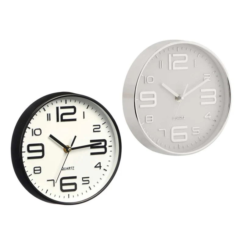 Reloj Redondo 20cm Números Grandes surtido 2 modelos Negro 2B-06-B