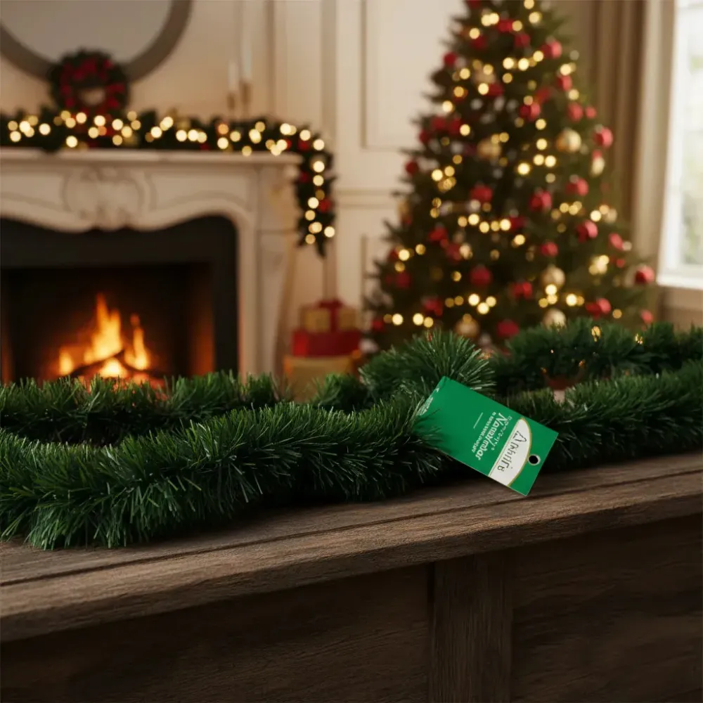 Adorno De Navidad Decorativo Boa Verde Verde Lisa 3C Accesorios