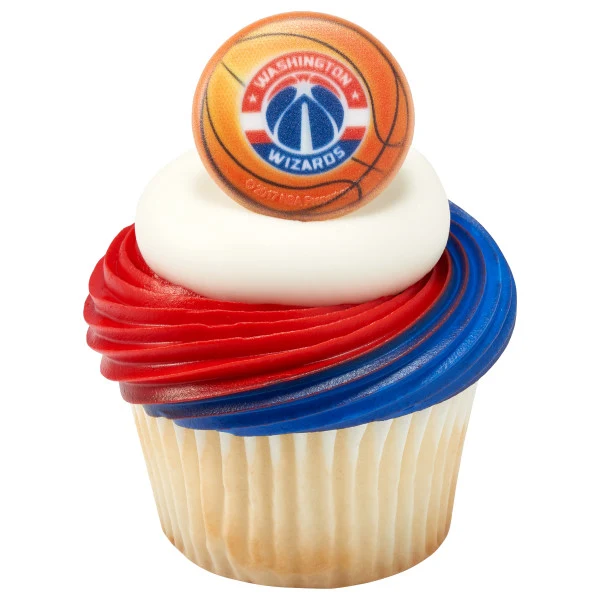 Anillos para cupcakes de baloncesto del equipo de los Washington Wizards de la NBA A Birthday Place