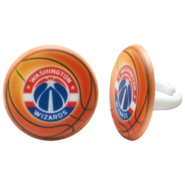 Anillos para cupcakes de baloncesto del equipo de los Washington Wizards de la NBA A Birthday Place