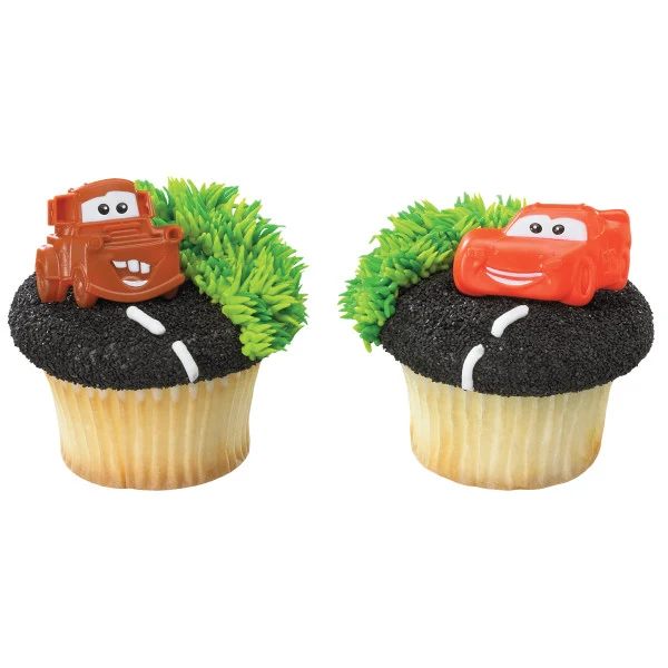 Anillos para cupcakes de Cars Mater y McQueen A Birthday Place