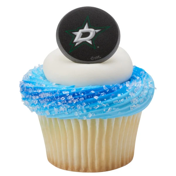 Anillos para cupcakes Puck del equipo NHL® Dallas Stars A Birthday Place