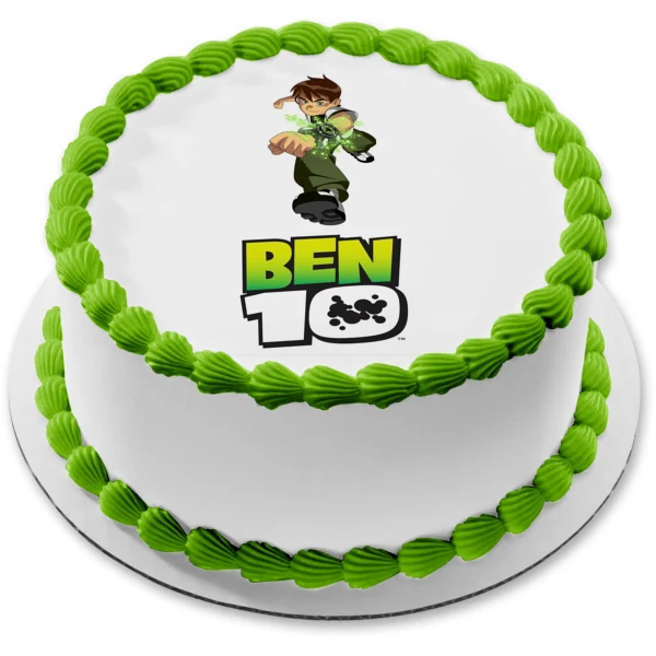 Ben 10 Logo Acción Ben Tennyson Omnitrix Imagen comestible para decoración de tarta ABPID52617 A Birthday Place