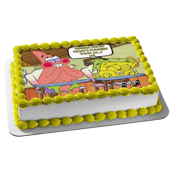 Bob Esponja Meme Patrick ¿Qué es más divertido que 24...? 25!!! Imagen comestible para decoración de tarta ABPID52793 A Bi...