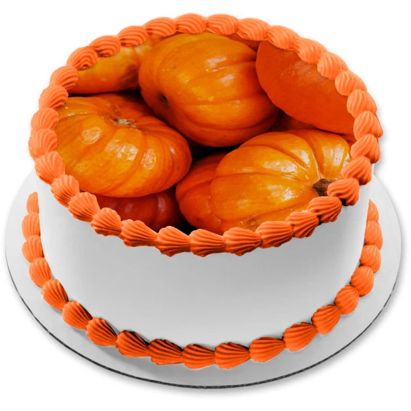 Calabazas Feliz Halloween Cosecha de otoño Imagen comestible para decoración de tarta ABPID52522 A Birthday Place