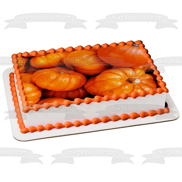 Calabazas Feliz Halloween Cosecha de otoño Imagen comestible para decoración de tarta ABPID52522 A Birthday Place