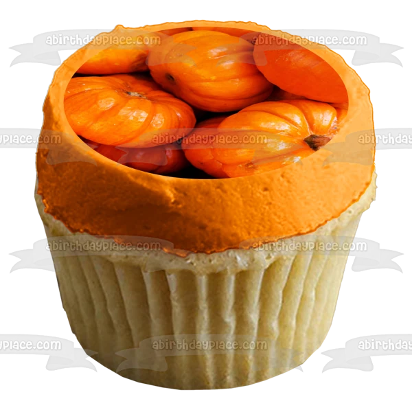 Calabazas Feliz Halloween Cosecha de otoño Imagen comestible para decoración de tarta ABPID52522 A Birthday Place