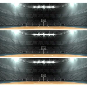 Cancha de baloncesto Stands Vista de la cancha Tiras de imágenes comestibles para decoración de tartas ABPID52616 A Birthd...