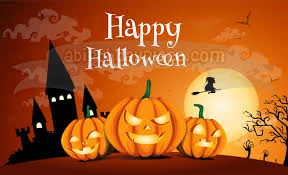 Feliz Halloween Bruja voladora en una escoba Scary Jack-O-Lanterns Imagen comestible para decoración de tarta ABPID52672 A...