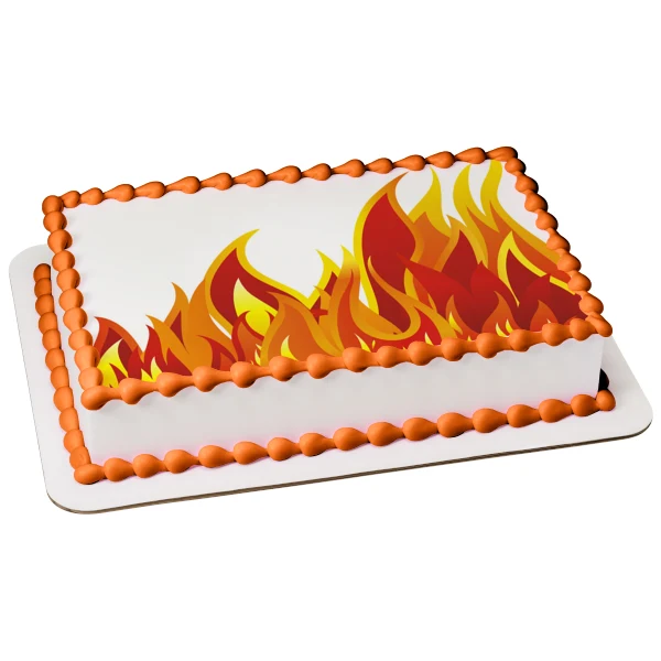 Imagen comestible para decoración de tarta con fondo de llamas de fuego ABPID11258 A Birthday Place