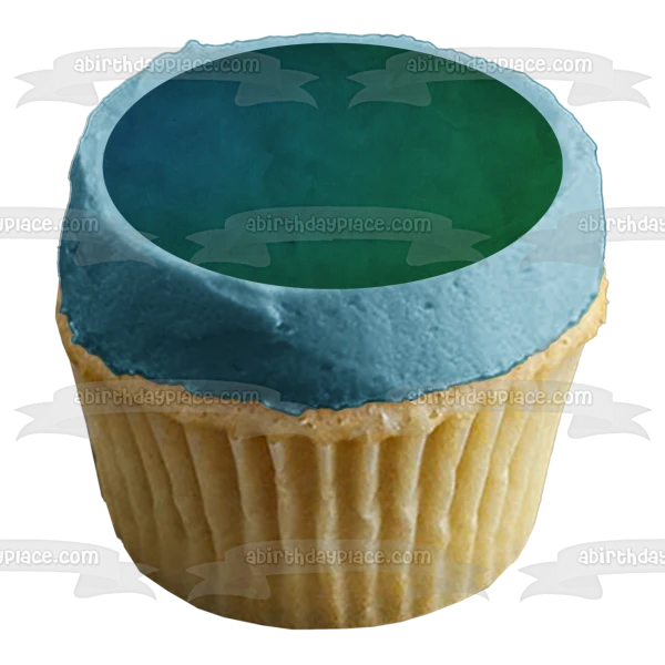 Imagen comestible para decoración de tarta con fondo azul y verde ABPID10577 A Birthday Place