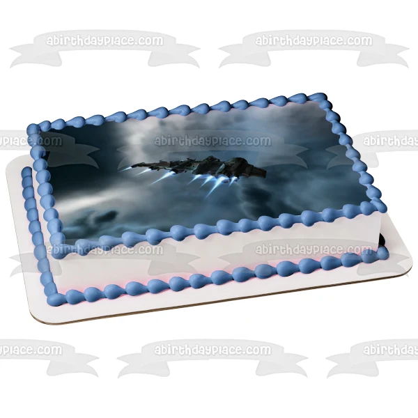 Imagen comestible para decoración de tarta de nave espacial ABPID52567 A Birthday Place