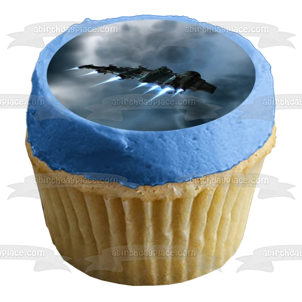 Imagen comestible para decoración de tarta de nave espacial ABPID52567 A Birthday Place