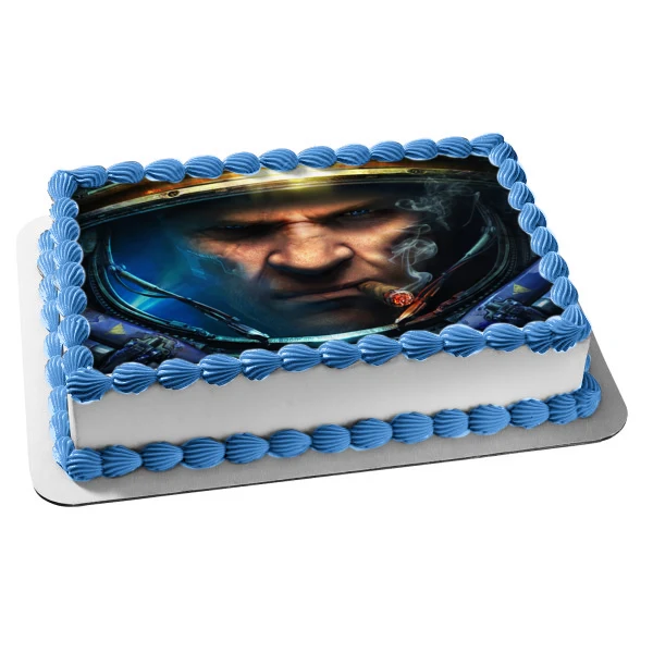Imagen comestible para decoración de tarta Starcraft PC Gaming Blizzard RTS Terran Marine ABPID52635 A Birthday Place
