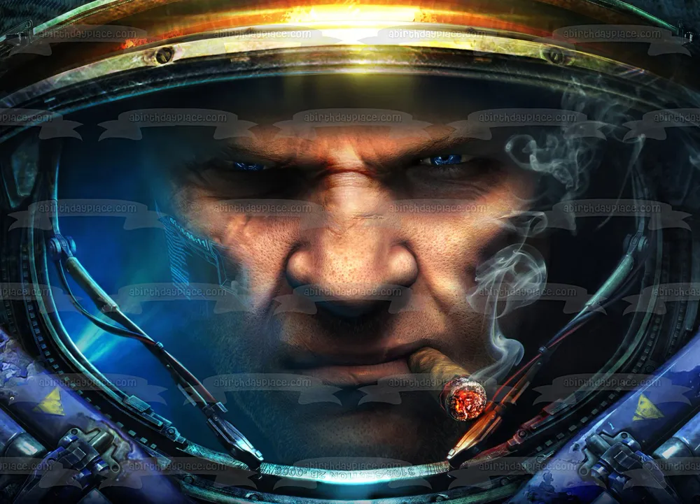 Imagen comestible para decoración de tarta Starcraft PC Gaming Blizzard RTS Terran Marine ABPID52635 A Birthday Place
