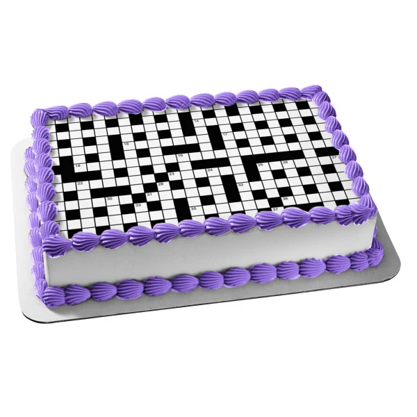 Imagen de decoración comestible para tarta de crucigrama ABPID52319 A Birthday Place