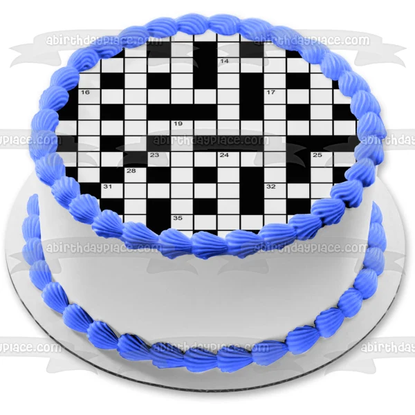 Imagen de decoración comestible para tarta de crucigrama ABPID52319 A Birthday Place