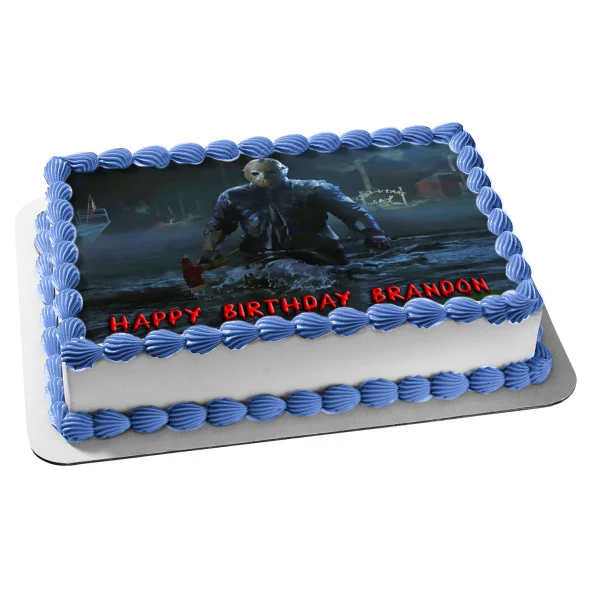 Jason Viernes 13 Película de terror clásica Imagen comestible para decoración de tarta ABPID52782 A Birthday Place