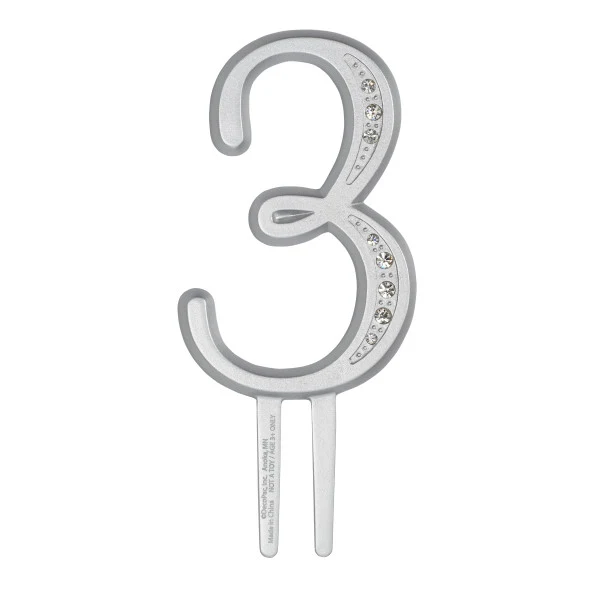 Monograma numérico de 3 diamantes de 3,5" A Birthday Place