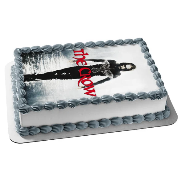 Póster de la película clásica Crow Eric Draven Brandon Lee Imagen comestible para decoración de tartas ABPID52868 A Birthd...