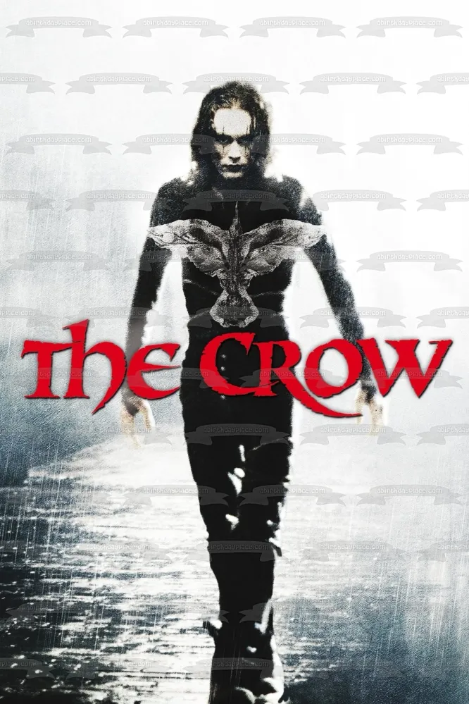 Póster de la película clásica Crow Eric Draven Brandon Lee Imagen comestible para decoración de tartas ABPID52868 A Birthd...
