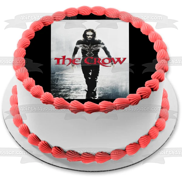 Póster de la película clásica Crow Eric Draven Brandon Lee Imagen comestible para decoración de tartas ABPID52868 A Birthd...