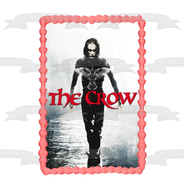 Póster de la película clásica Crow Eric Draven Brandon Lee Imagen comestible para decoración de tartas ABPID52868 A Birthd...