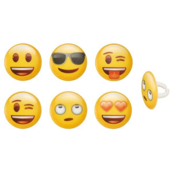 Surtido de anillos para cupcakes emoji® Mood A Birthday Place