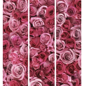 Tiras de imágenes comestibles para decoración de tartas con patrón de rosas rosadas ABPID14817 A Birthday Place